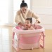 Bathtubs Freestanding Folding Tub Children Portable Insulation Children Plastic Spa Jacuzzi Family Bathroom (Color : Pink  Size : 755647cm) - B07H7K1PWX